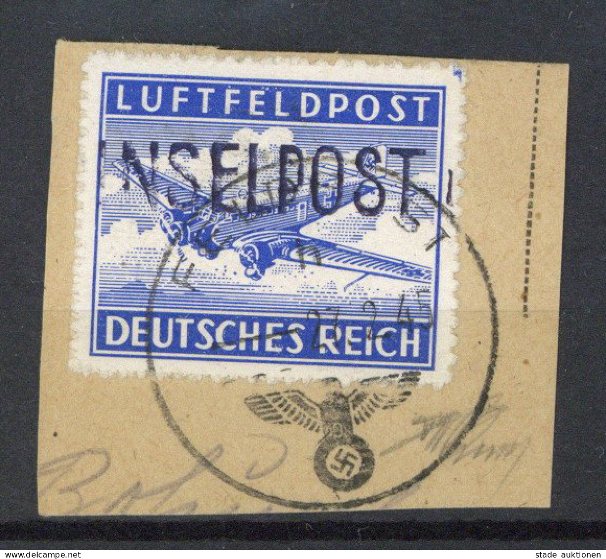 Feldpost WK II Inselpost Insel Leros 1945 Handstempelaufdruck Briefstück Vs. Signiert U. Geprüft Pickenpack - War 1939-45