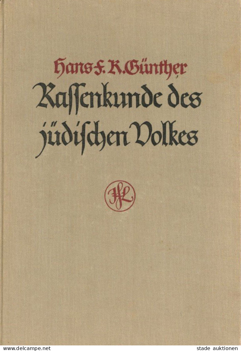 Judaika Buch Rassenkunde Des Jüdischen Volkes Von Dr. Günther, Hans 1930, Verlag Lehmann München, 346 S. II (Buchrücken  - Judaisme