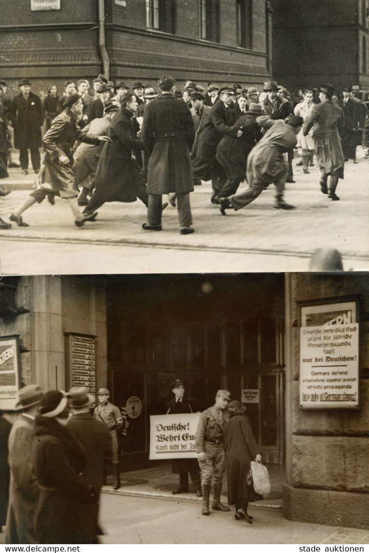 Judaika WK II Foto Nationalsozialistische Posten Vor Dem Warenhaus Tietz In Berlin Am 1. April 1933, Boykott Gegen Die J - Judaika