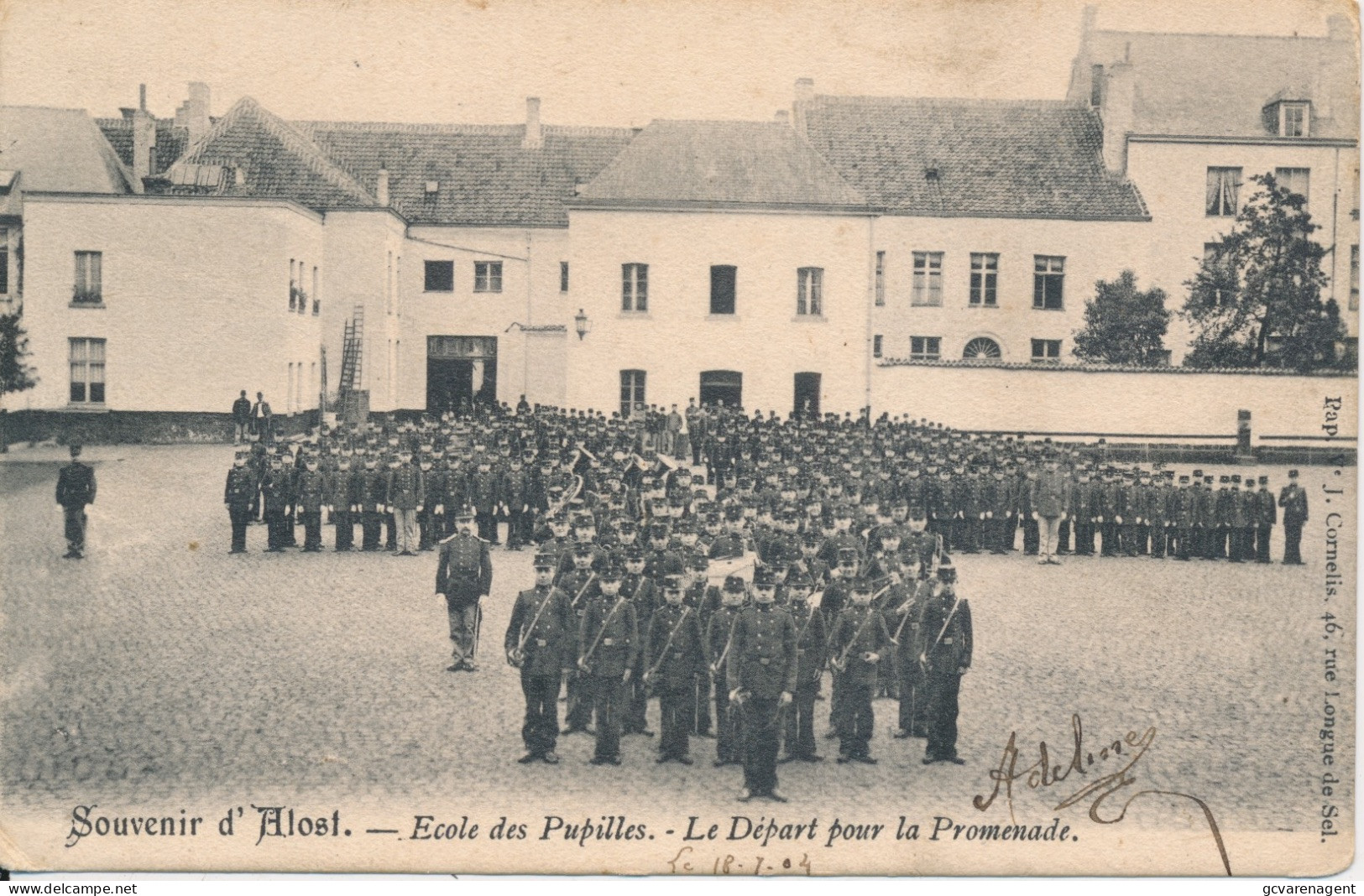 SOUVENIR D'ALOST.   ECOLE DES PUPILLES - LE DEPART POUR LA PROMENADE.     ZIE AFBEELDINGEN - Aalst