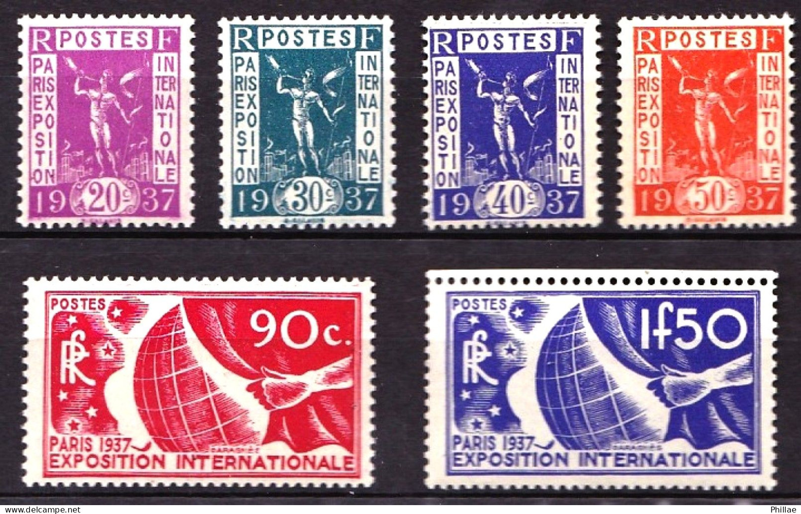 322 / 327 - Série Expo Paris 1937 - Complet 6 Valeurs - Neufs N** - TB - Unused Stamps