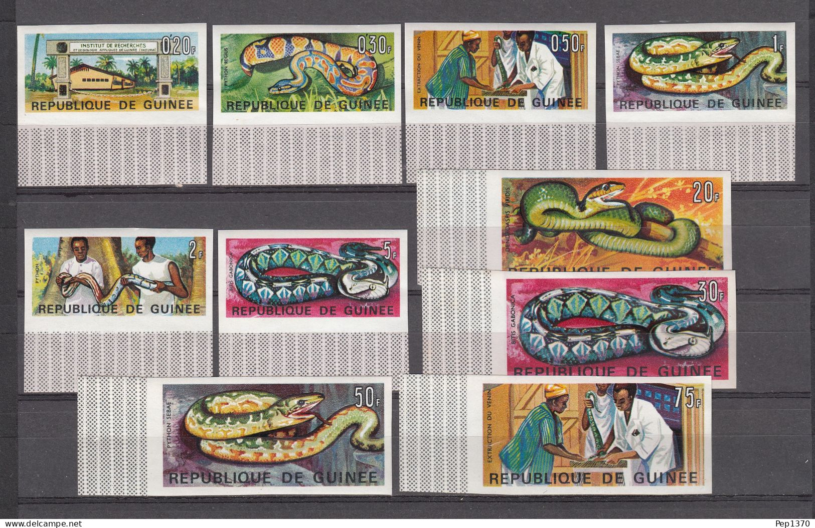 GUINEA 1967 - GUINEE - INSTITUTO DE INVESTIGACIONES Y BIOLOGIA - YVERT 316/325** SIN DENTAR - IMPERFORATES - República De Guinea (1958-...)