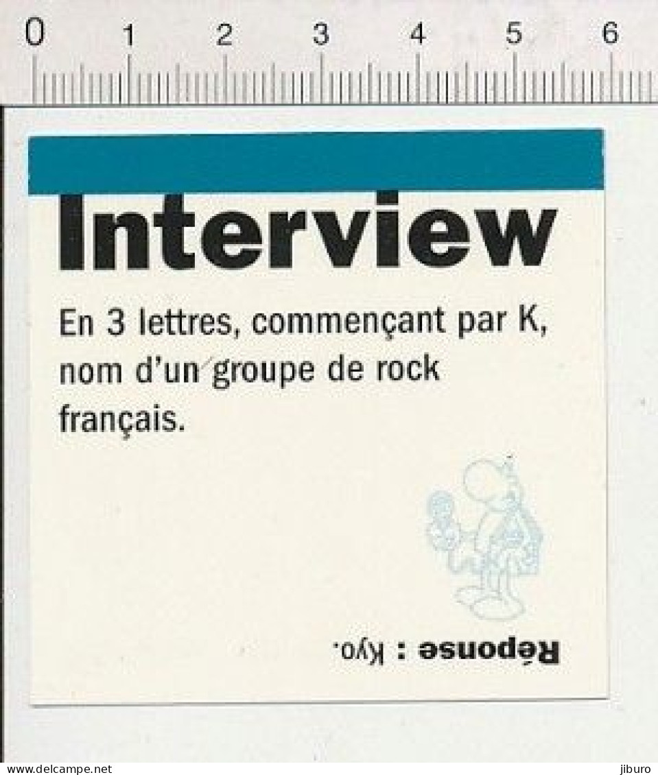 2 Vues Petite Fiche Question-Réponse Kyo Groupe De Rock Français Musique + Titeuf IM 51-FL - Autres & Non Classés