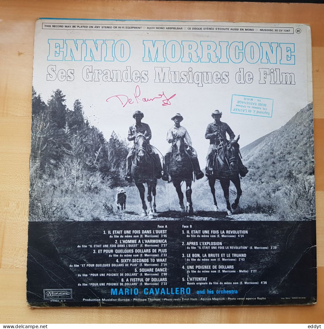 Disque Vinyle 33 T Ennio MORRICONE  - Ses Grandes Musiques De FILMS -  TBE - Música De Peliculas