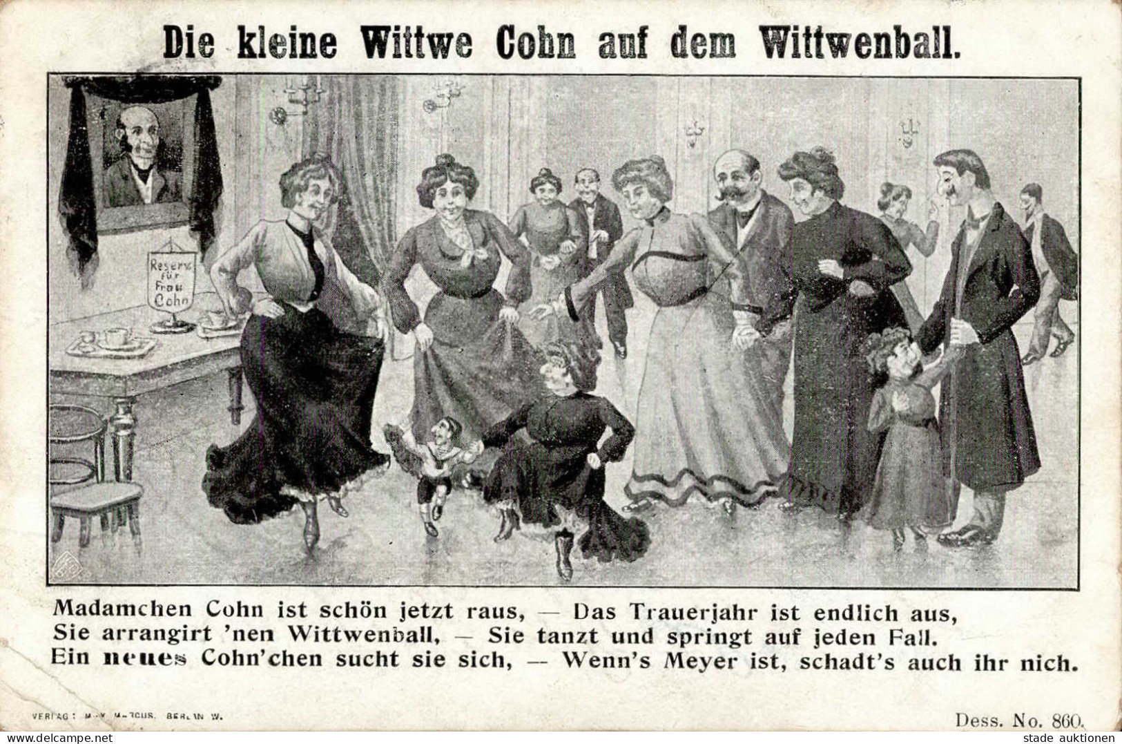 Judaika Die Kleine Wittwe Cohn Auf Dem Wittwenball II (fleckig,Eckbug) Judaisme - Judaika