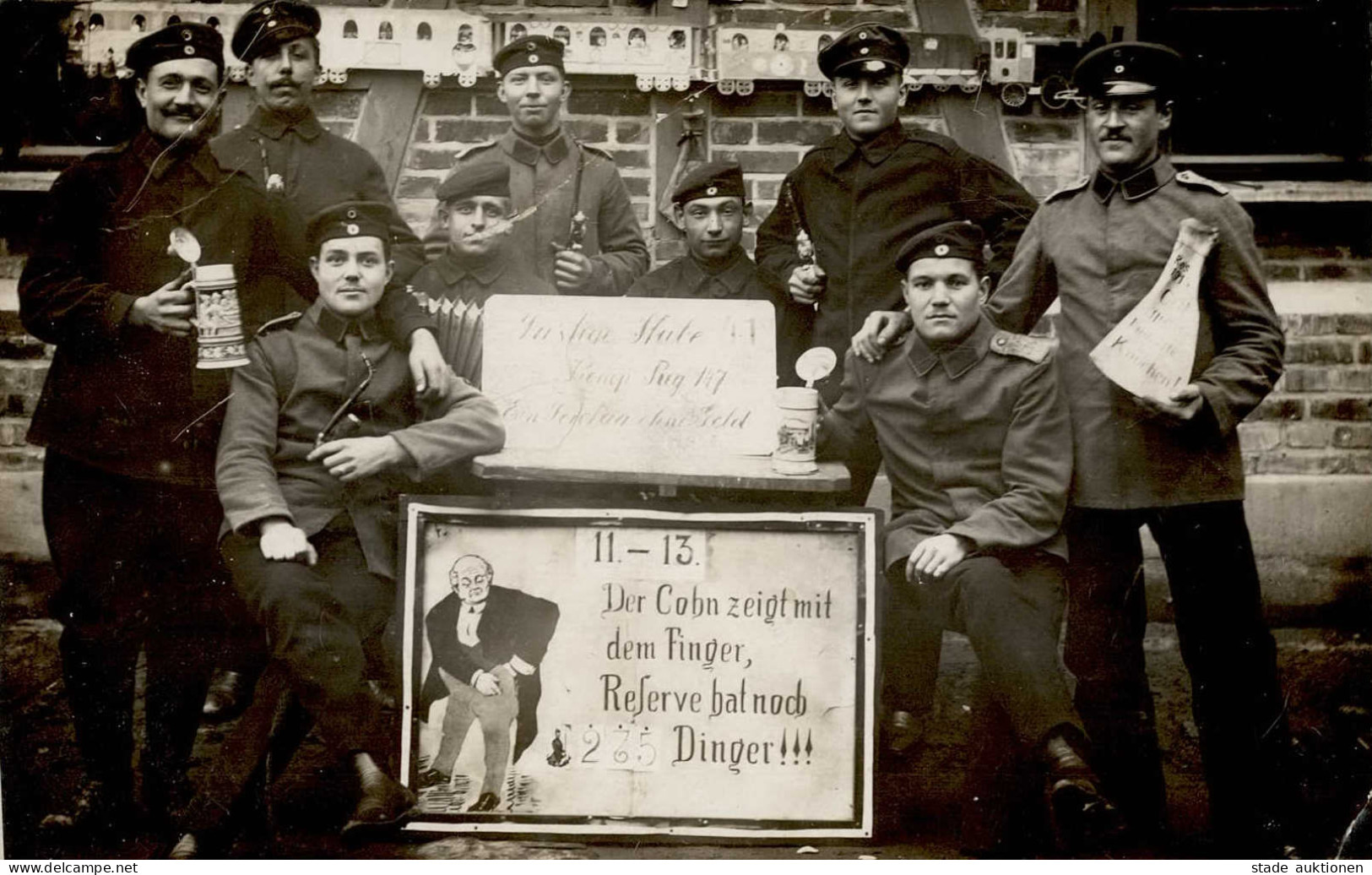 Judaika Soldaten Mit Antisemitischen Schild Cohn Foto-AK 1912 I-II Judaisme - Jewish