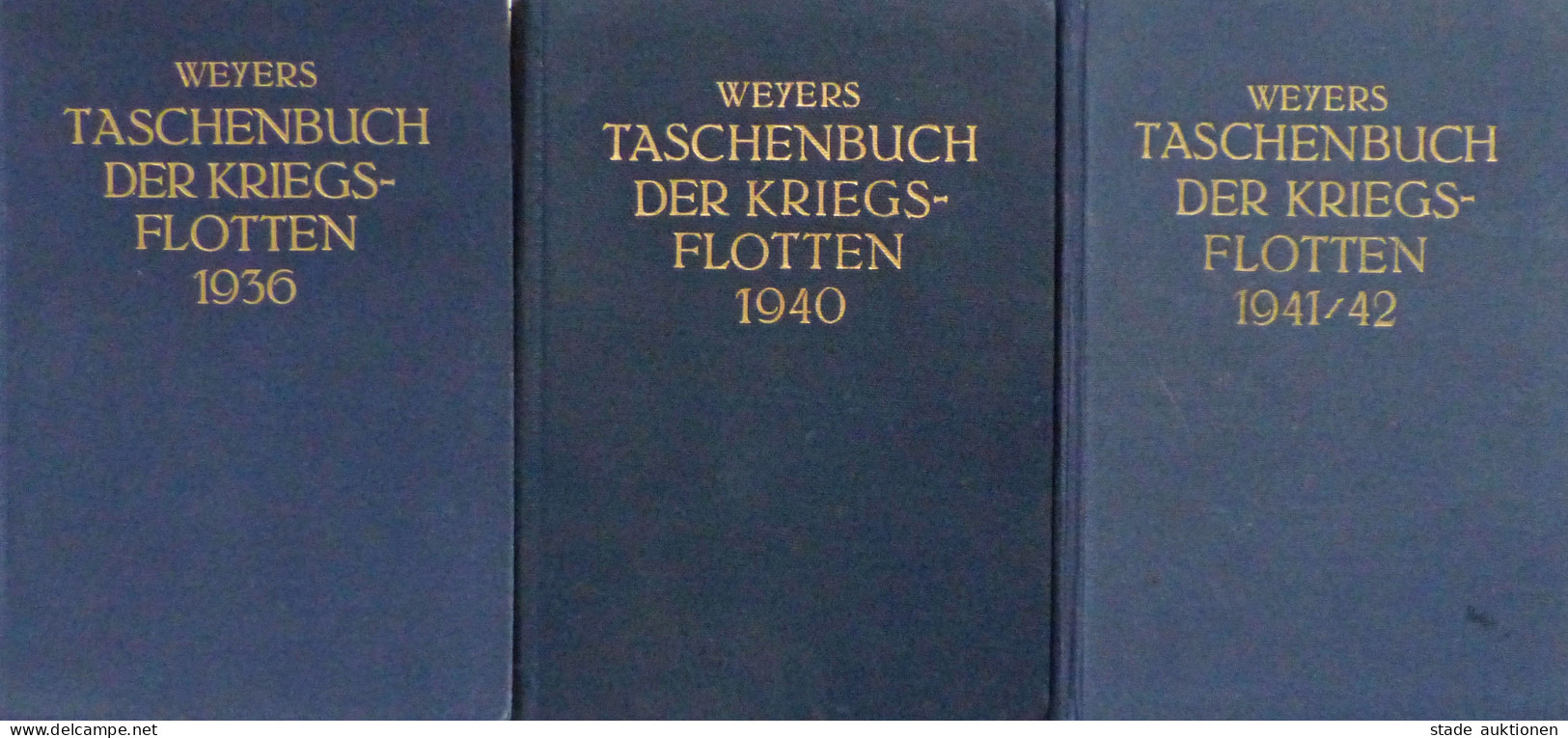 Schiff Kreuzer WK II Lot Mit 3 Taschenbüchern Der Kriegsflotten 1936, 1940 Und 1941/42 Von Bredt, Alexander, Verlag Lehm - Guerre 1939-45