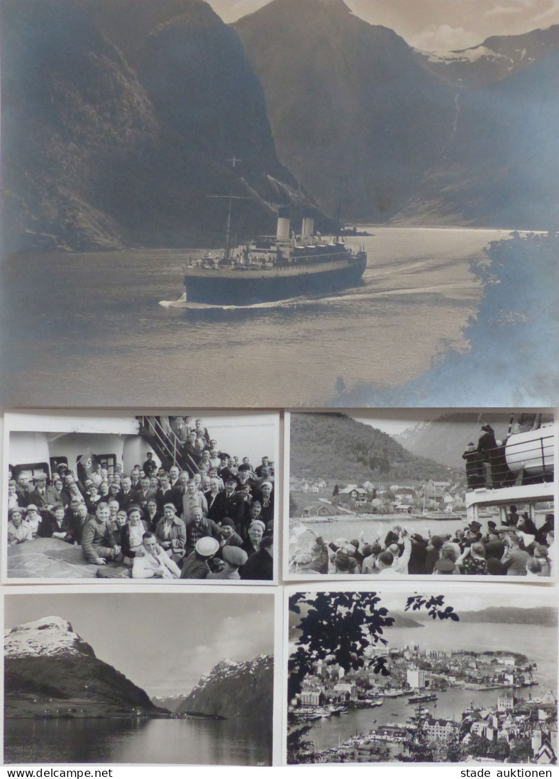 Schiff Dampfschiff Foto (21x29 Cm)  Reise Durch Norwegen Auf Der Monte Olivia Mit 15 Foto-Ak I-II Bateaux Bateaux - Weltkrieg 1914-18
