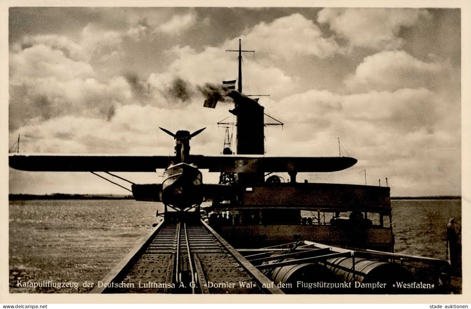 Dornier Wal Katapultflugzeug Auf Dem Dampfer Westfalen I-II - Oorlog 1914-18