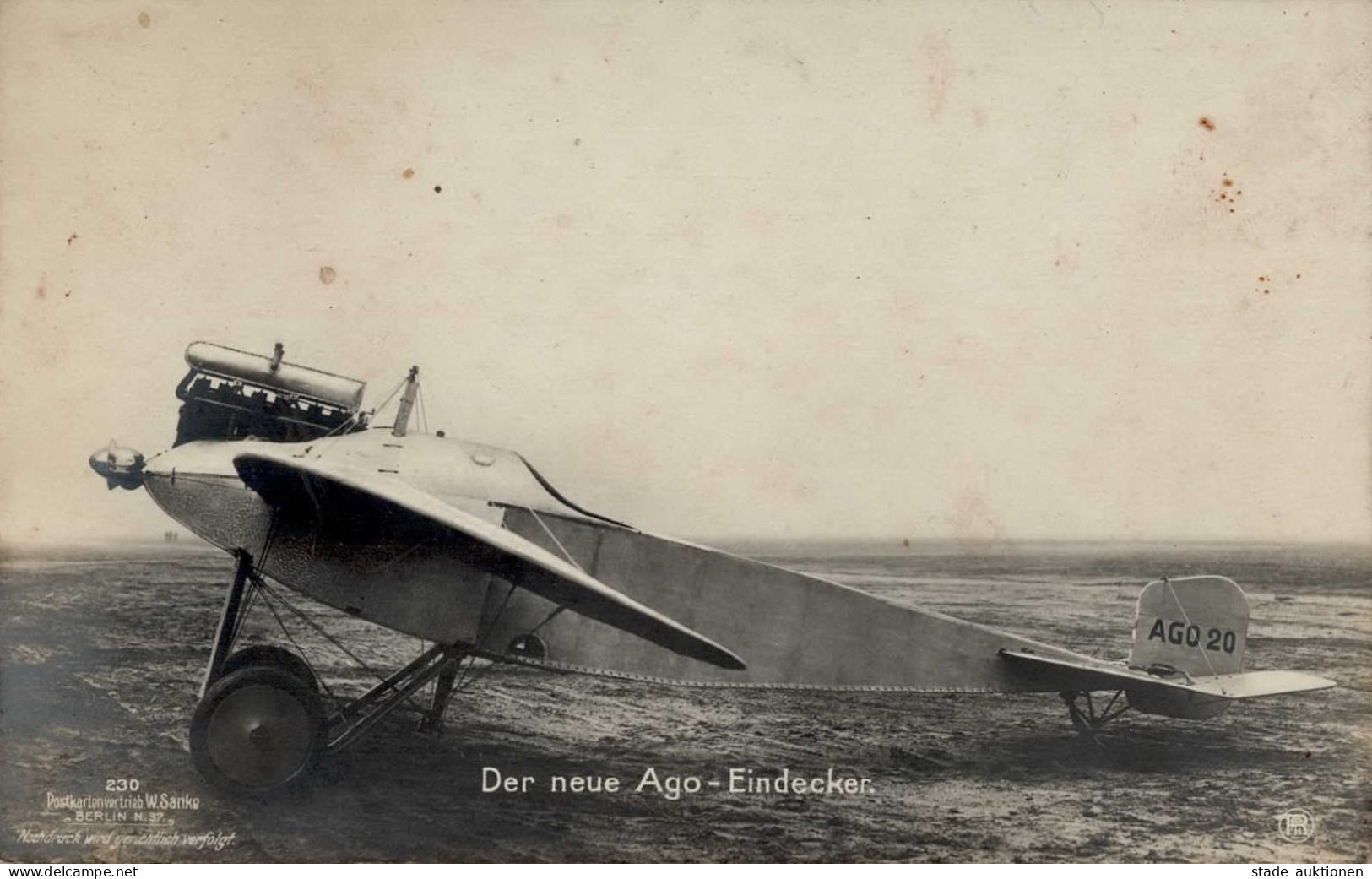 Flugzeug 230 Der Neue Ago-Eindecker I-II (fleckig) Aviation - War 1914-18