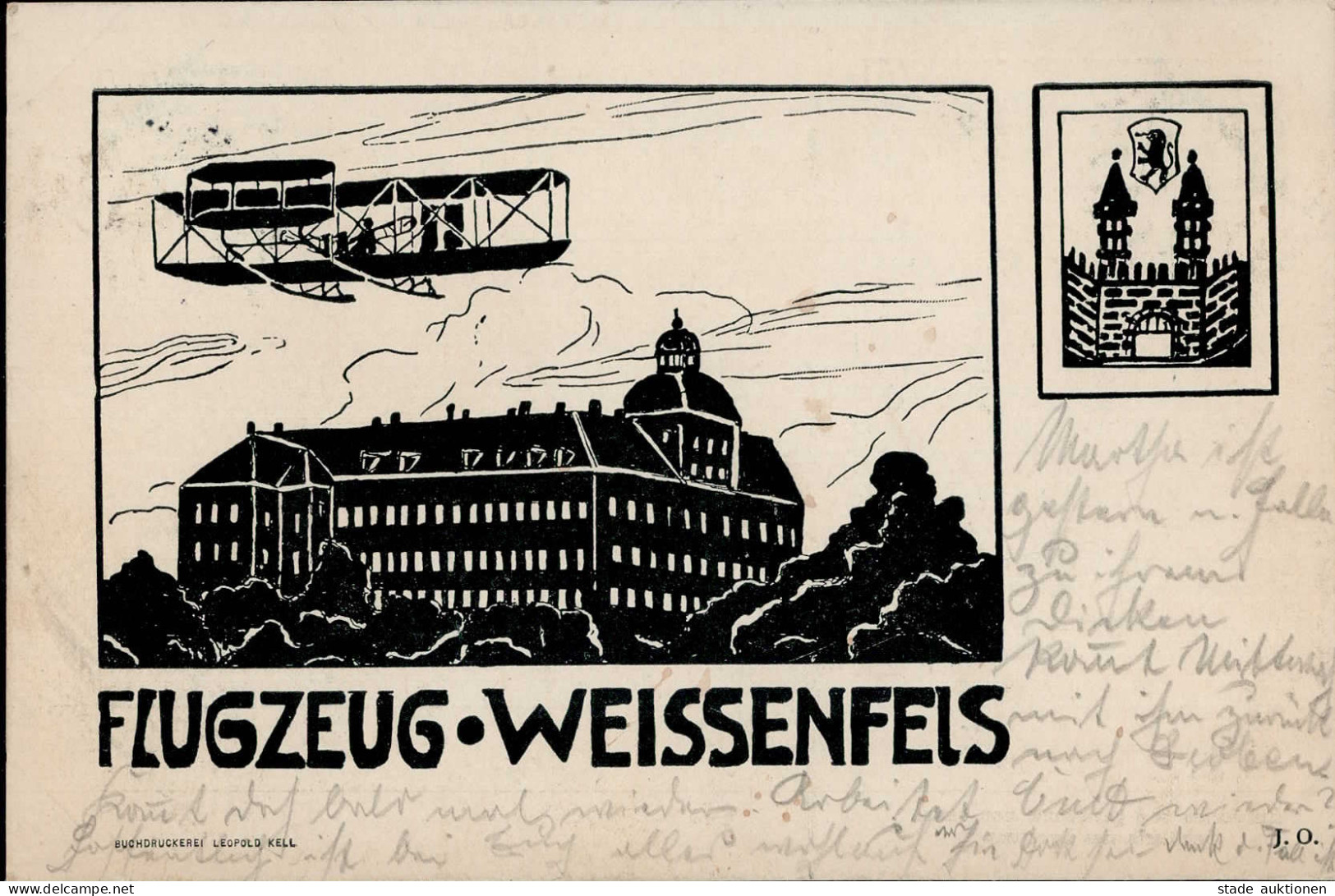 FLIEGER-SPENDENKARTE - Für Das FLUGZEUG WEISSENFELS 1912 Künstlerkarte Sign. J.O. I - Oorlog 1914-18