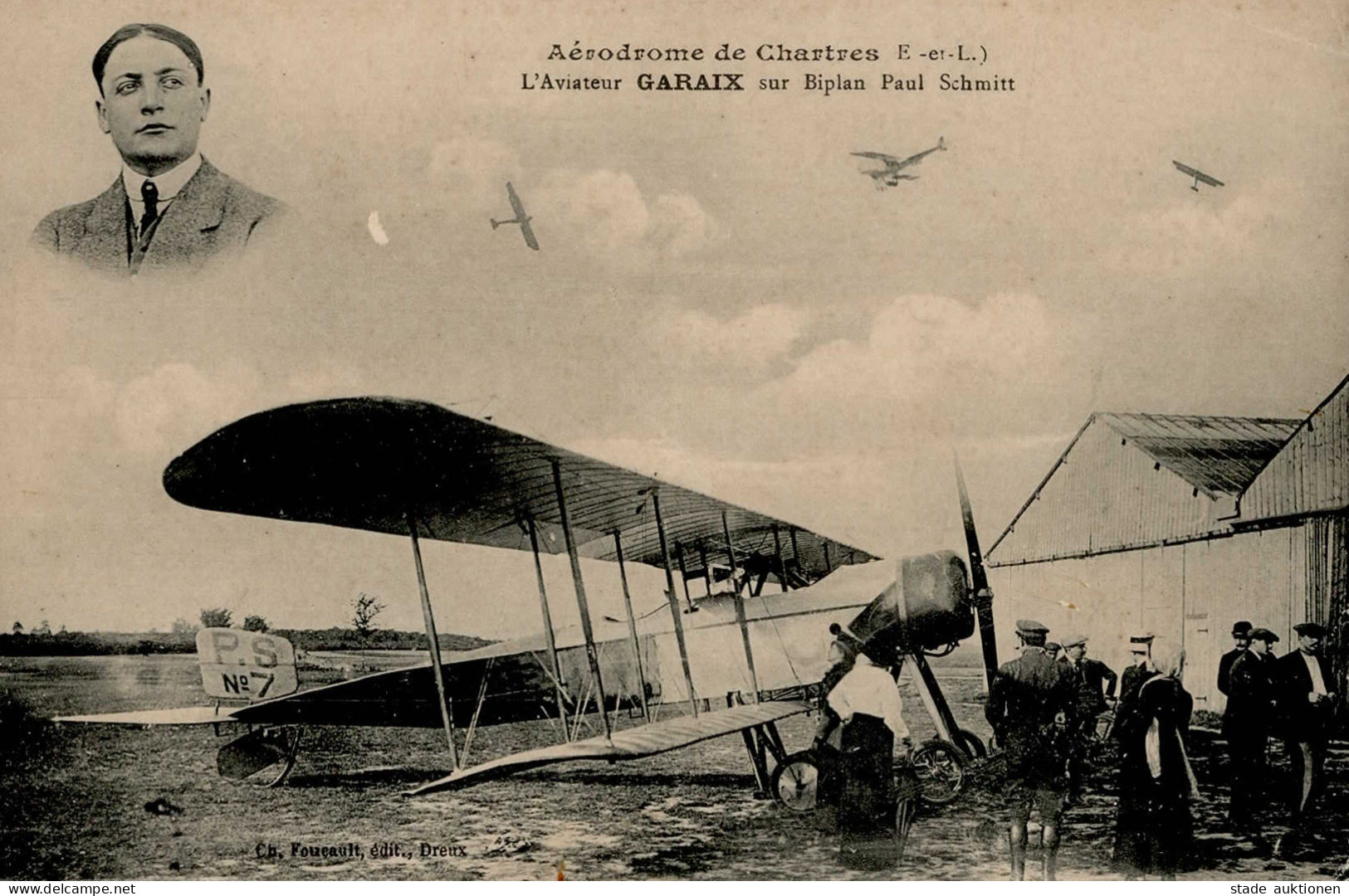 Flugwesen Pioniere Aerodrome De ChartresL Aviateur Garaix Sur Biplan Paul Schmitt I-II Aviation - War 1914-18