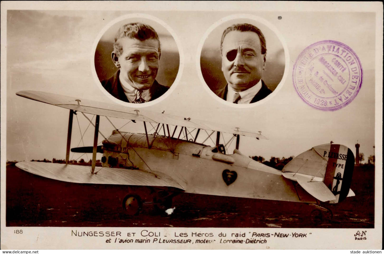 Flugwesen Pioniere Nungesser U. Coli Les Heros Du Raid Paris-New York I-II (fleckig) Aviation - War 1914-18