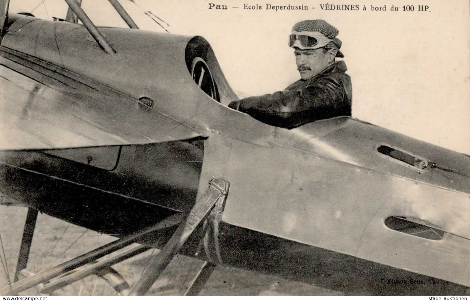 Flugwesen Pioniere Pau Ecole Deperdussin Vedrines A Bord Du 100 HP I-II Aviation - War 1914-18