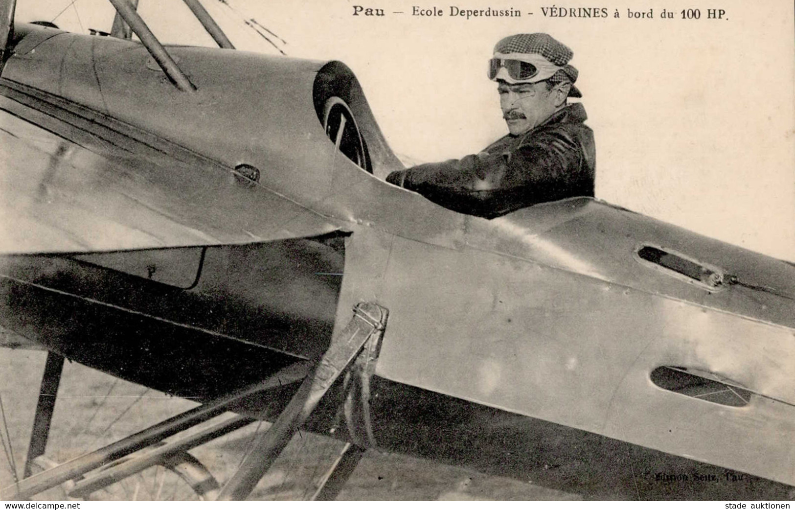 Flugwesen Pioniere Pau Ecole Deperdussin Vedrines A Bord Du 100 HP I-II Aviation - Oorlog 1914-18