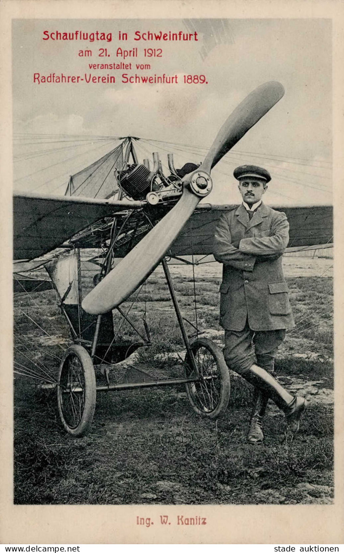 Flugereignis Schweinfurt Schauflugtag 1912 Kanitz, W. I-II Aviation - Oorlog 1914-18