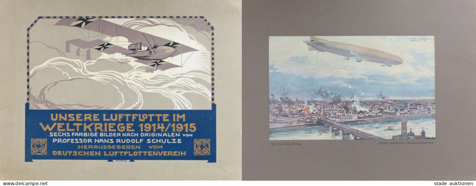 Flugzeug WK I Unsere Luftflotte Im Weltkrieg 1914/15 Sechs Farbige Bilder Nach Originalen V. Prof. Schulze, Hans Rudolf  - War 1914-18