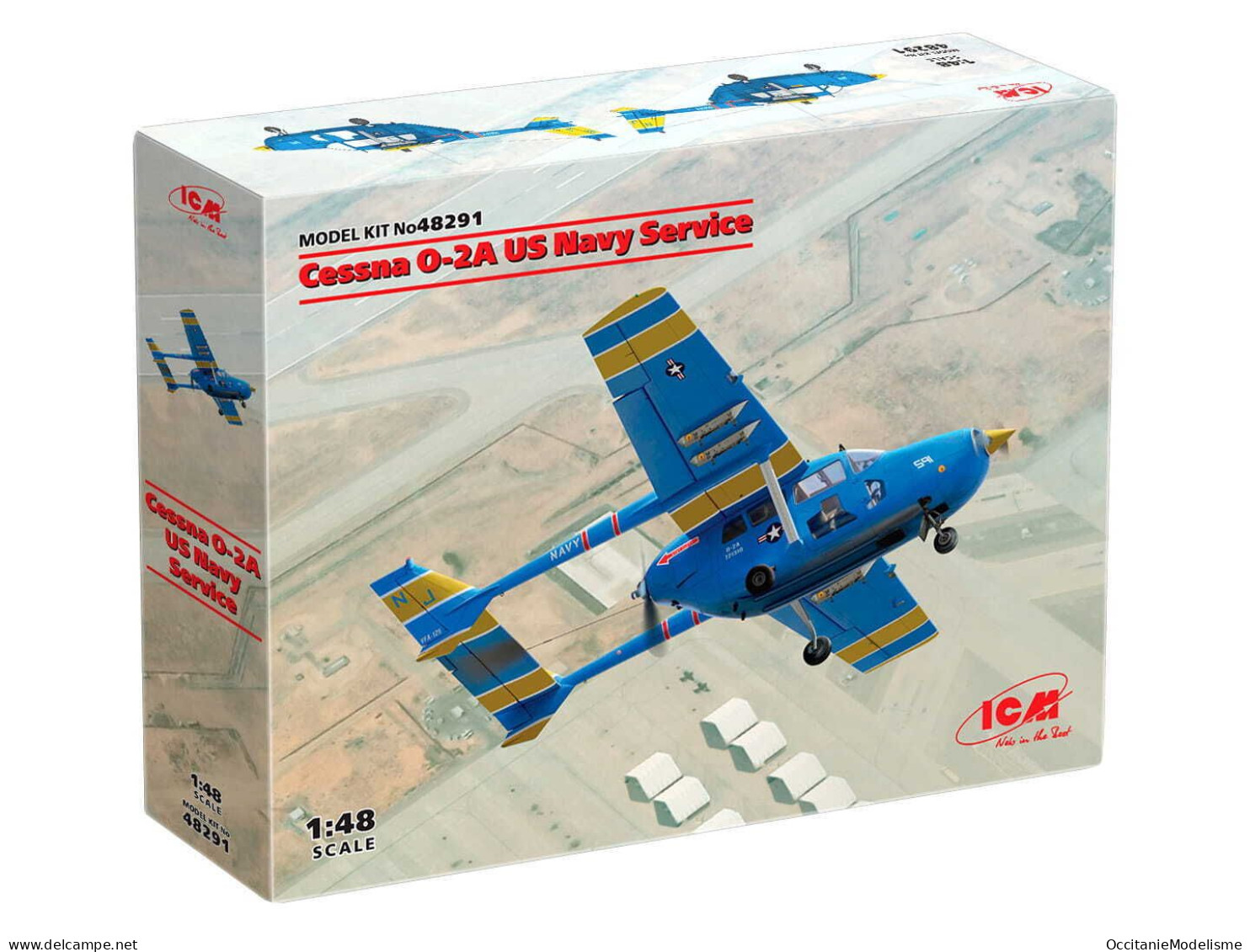 ICM - CESSNA O-2A Skymaster US Navy Service Maquette Kit Plastique Réf. 48291 Neuf NBO 1/48 - Avions