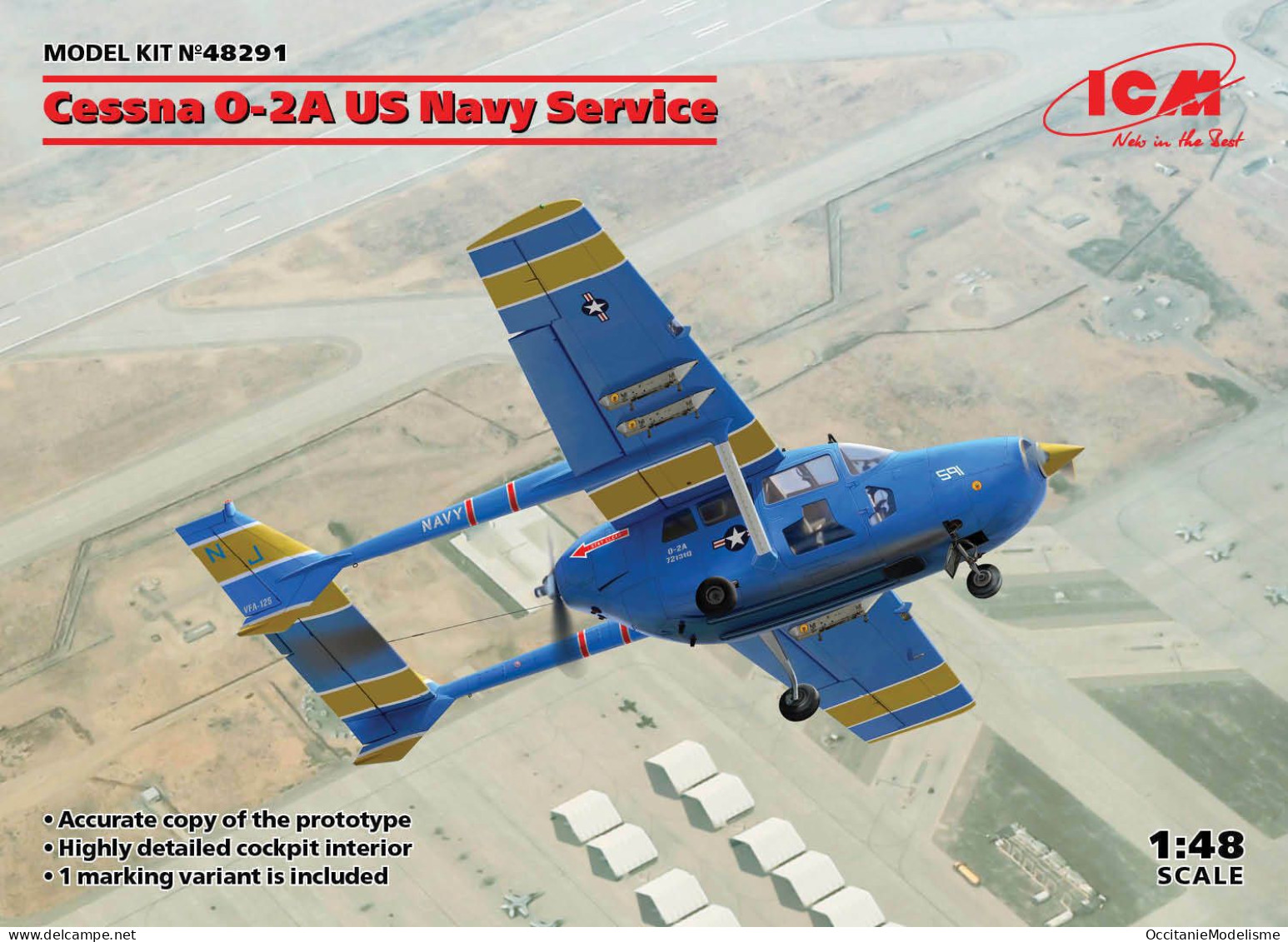 ICM - CESSNA O-2A Skymaster US Navy Service maquette kit plastique réf. 48291 Neuf NBO 1/48