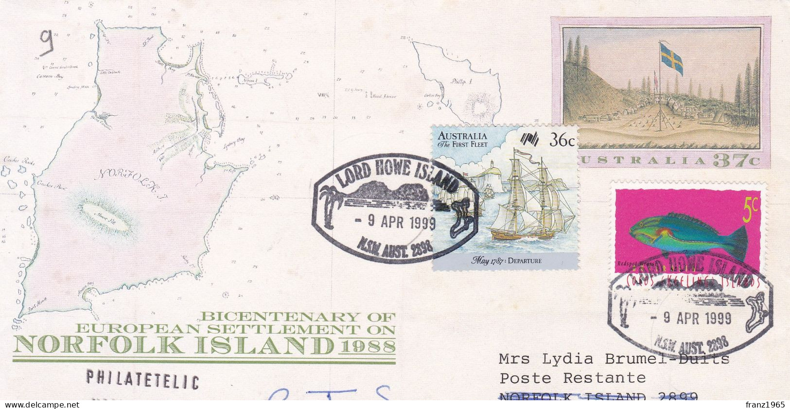 Lord Howe Islands - 1999 - Cartas & Documentos