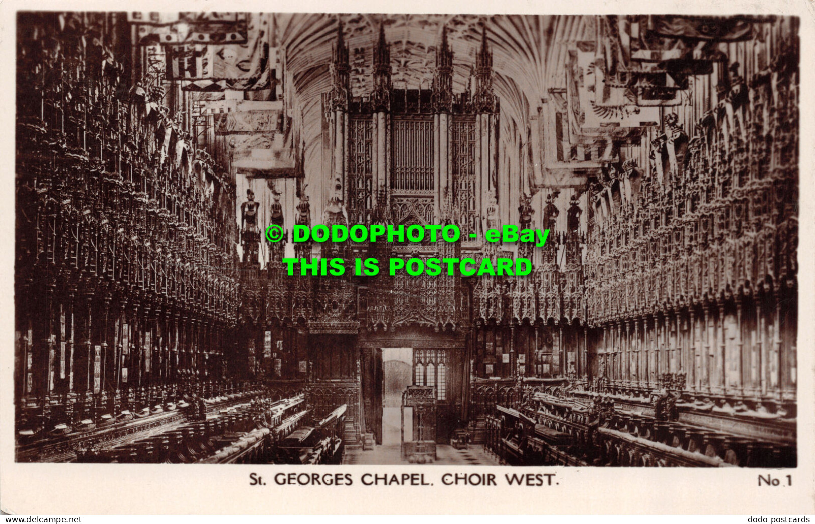 R504775 St. Georges Chapel. Choir West. J. Pickett. No. 1. RP. 1928 - World