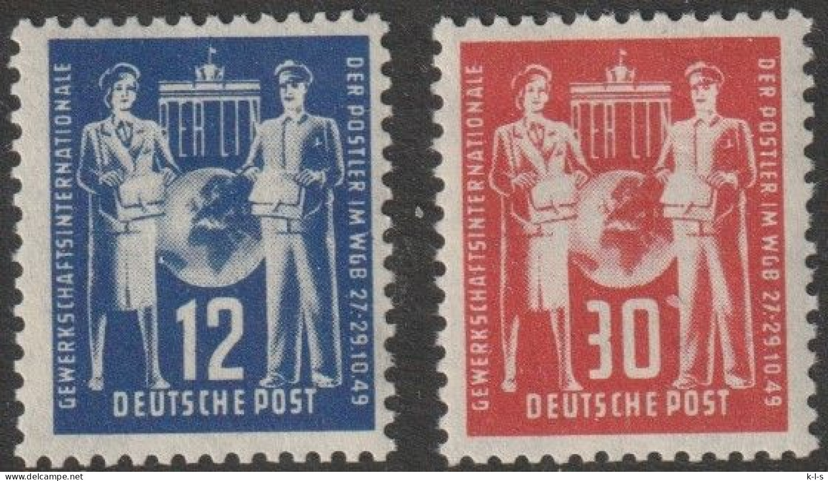 DDR: 1949, Mi. Nr. 243-44, Gründungskonferenz Der Int. Gewerkschaftsvereinigung.  **/MNH - Unused Stamps