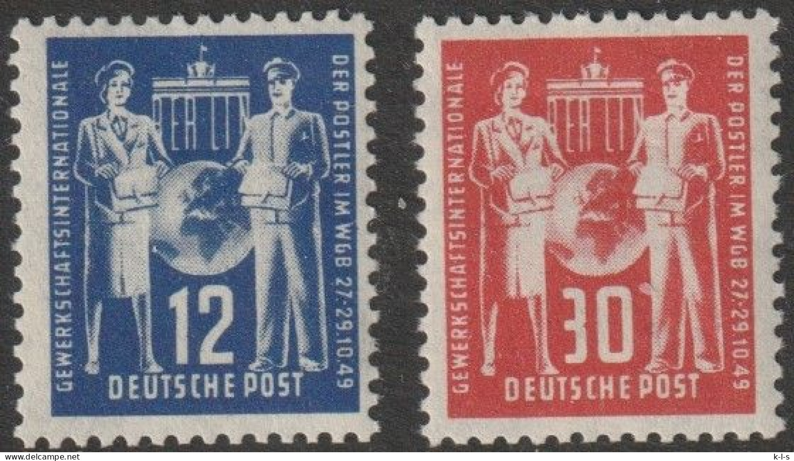 DDR: 1949, Mi. Nr. 243-44, Gründungskonferenz Der Int. Gewerkschaftsvereinigung.  **/MNH - Neufs