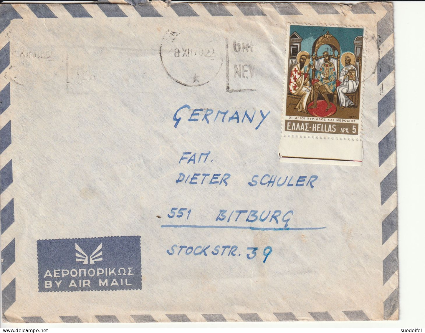 Griechenland, Kuvert  1970 ? Nach Deutschland - Storia Postale