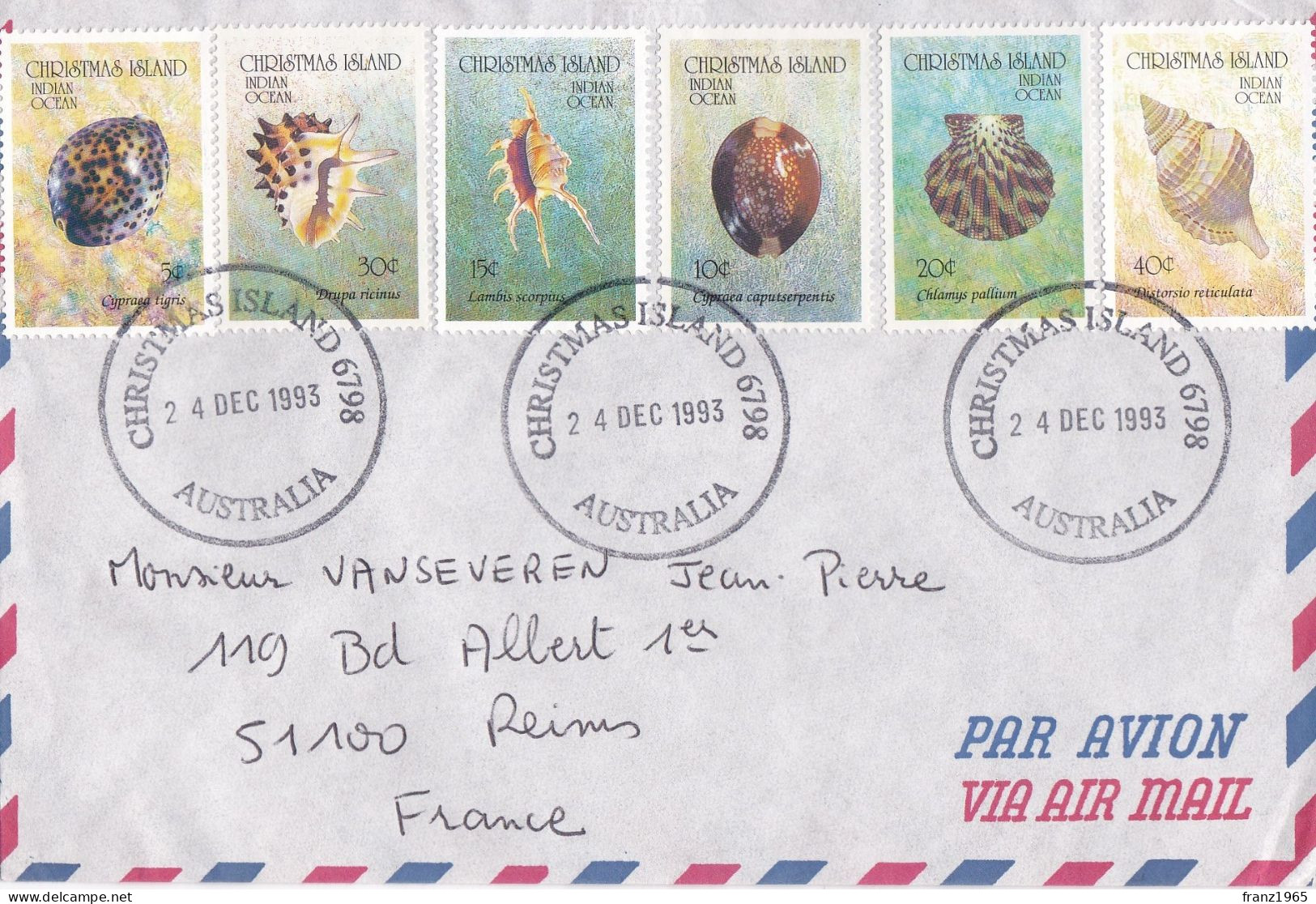 From Christmas Island To France - 1993 - Christmas Island