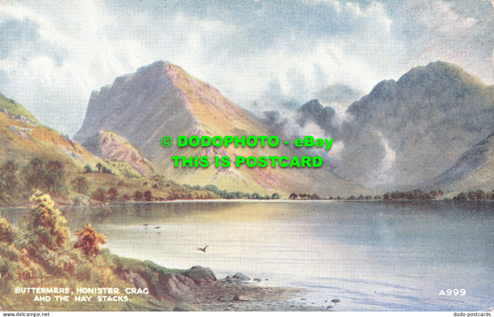 R504789 Buttermere. Honister Crag And The Hay Stacks. Valentine. Art Colour. Ed. - World