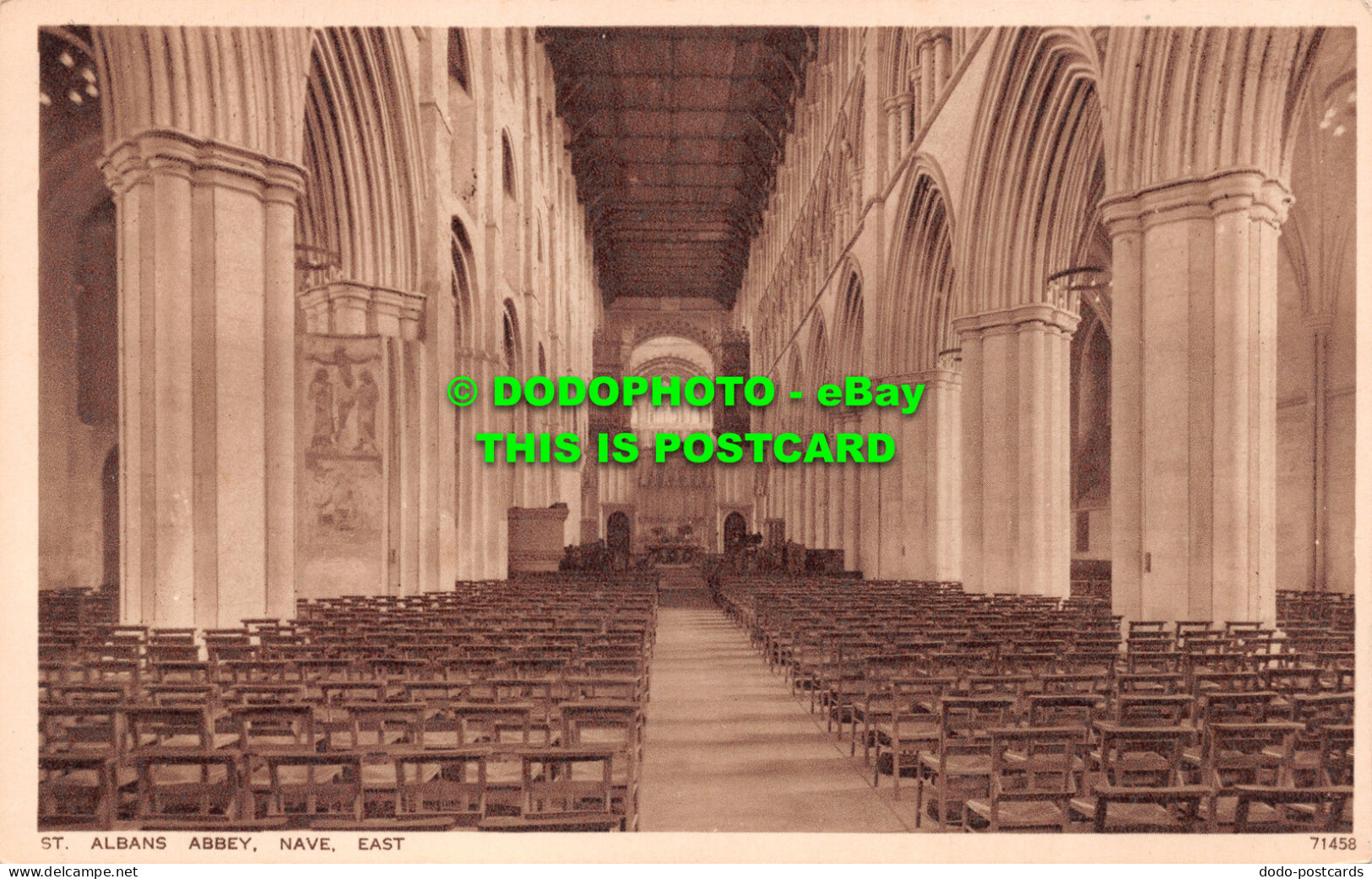 R504791 St. Albans Abbey. Nave. East. Photochrom - World