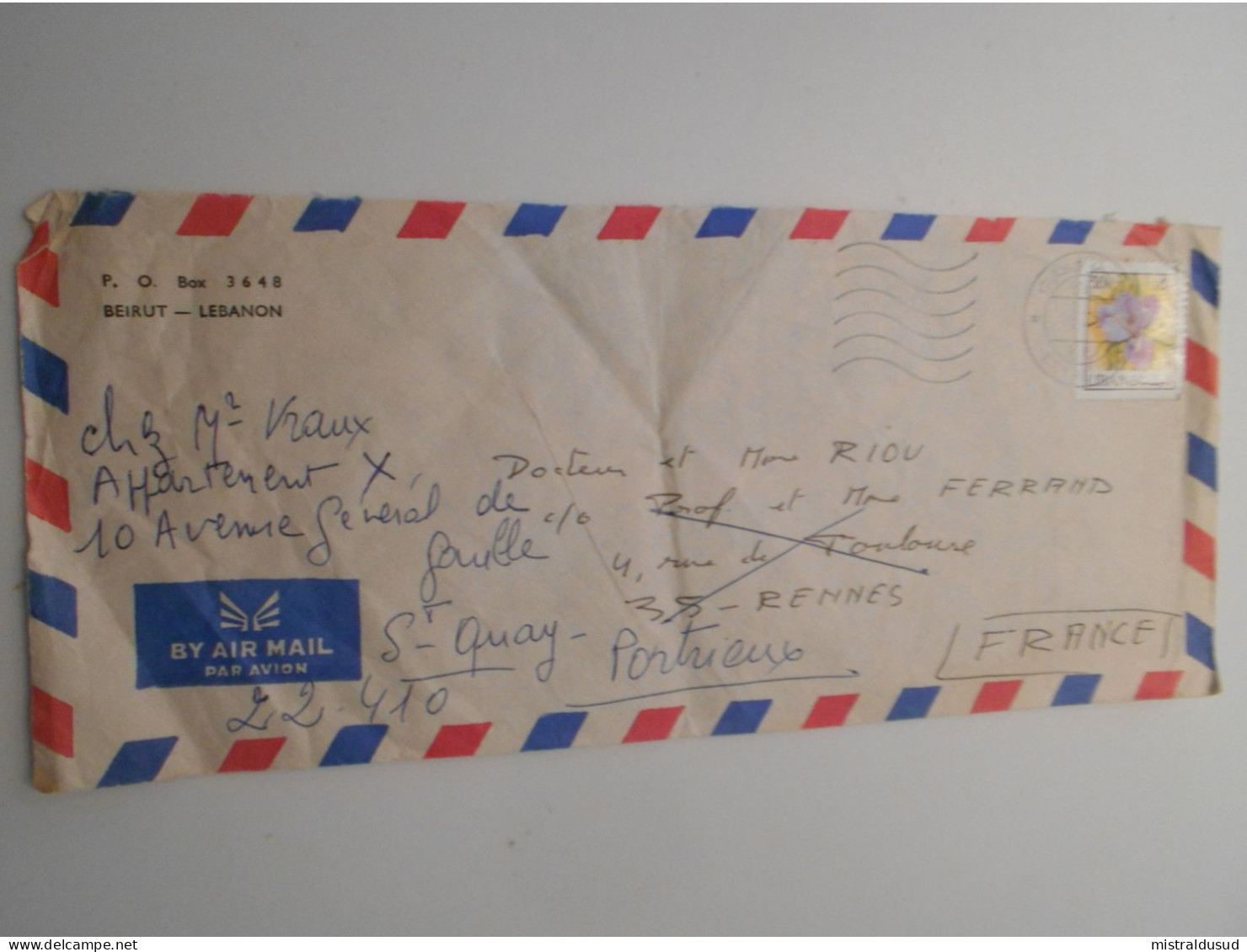 Liban , Lettre De Beyrout 1973 Pour Rennes - Libanon