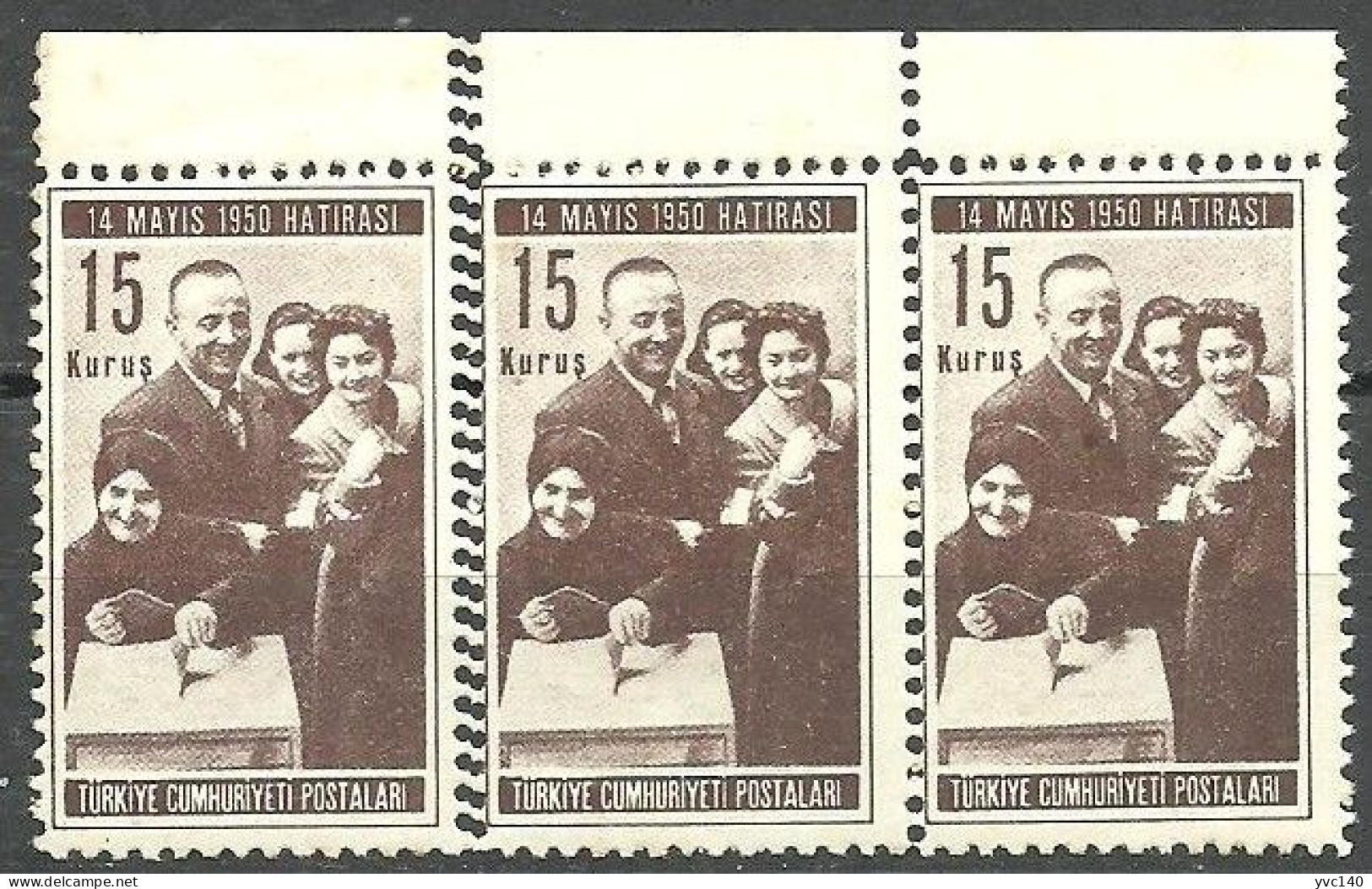 Turkey; 1950 General Elections 15 K. ERROR "Double Perf." - Neufs