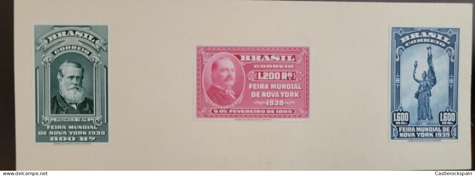 O) 1930 BRAZIL, PROOF AMERICAN BANK NOTE, EMPEROR  PEDRO II, GTOVER CLEVELAND, STATUE OF FRIENDSHIP - GIVEN BY US, NEW Y - Andere & Zonder Classificatie