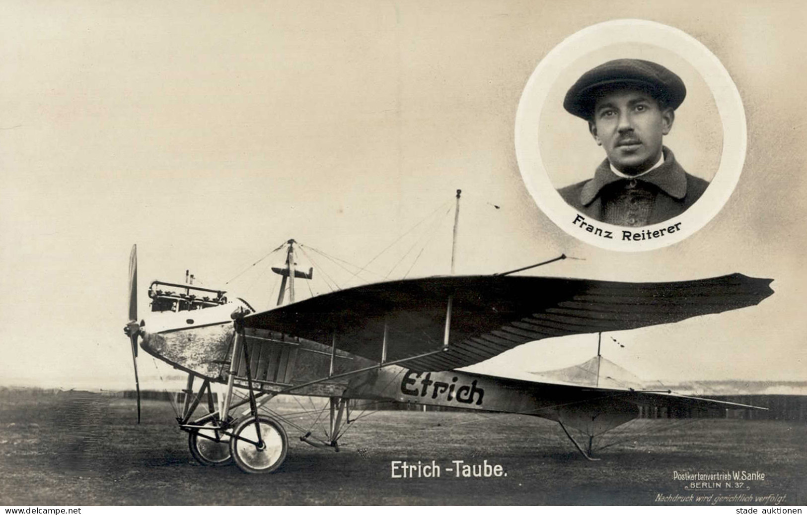 Sanke Piloten Reiterer, Franz Etrich-Taube I-II - Guerra 1914-18