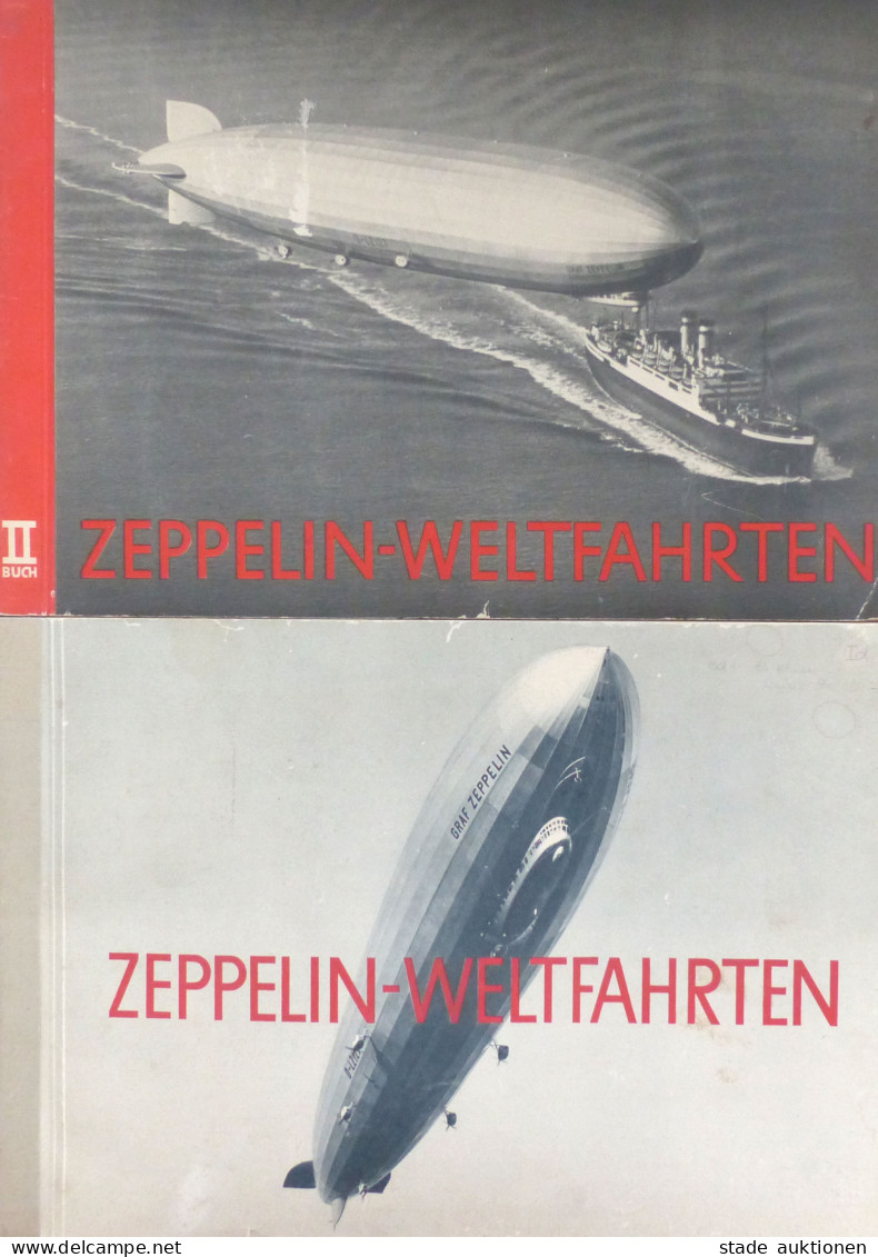 Zeppelin Lot Mit Sammelbild-Alben Band I Und 2x II, Greiling Zigarettenfabrik Dresden, Von 575 Bildern Fehlen Leider 66  - Luchtschepen