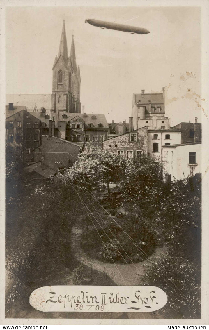 Zeppelin Hof LZ 5 (Z II) über Der Stadt 30.5.1909 I-II (etwas Fleckig) Dirigeable - Aeronaves