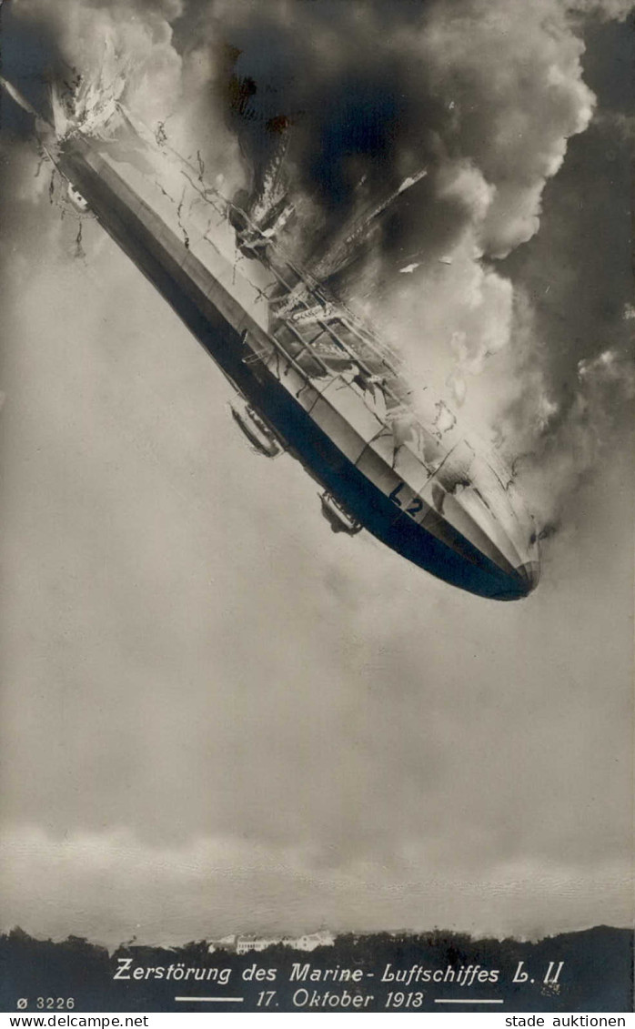 Zeppelin Marine Luftschiff L.II Zerstörung Am 17. Okt. 1913 I-II Dirigeable - Aeronaves