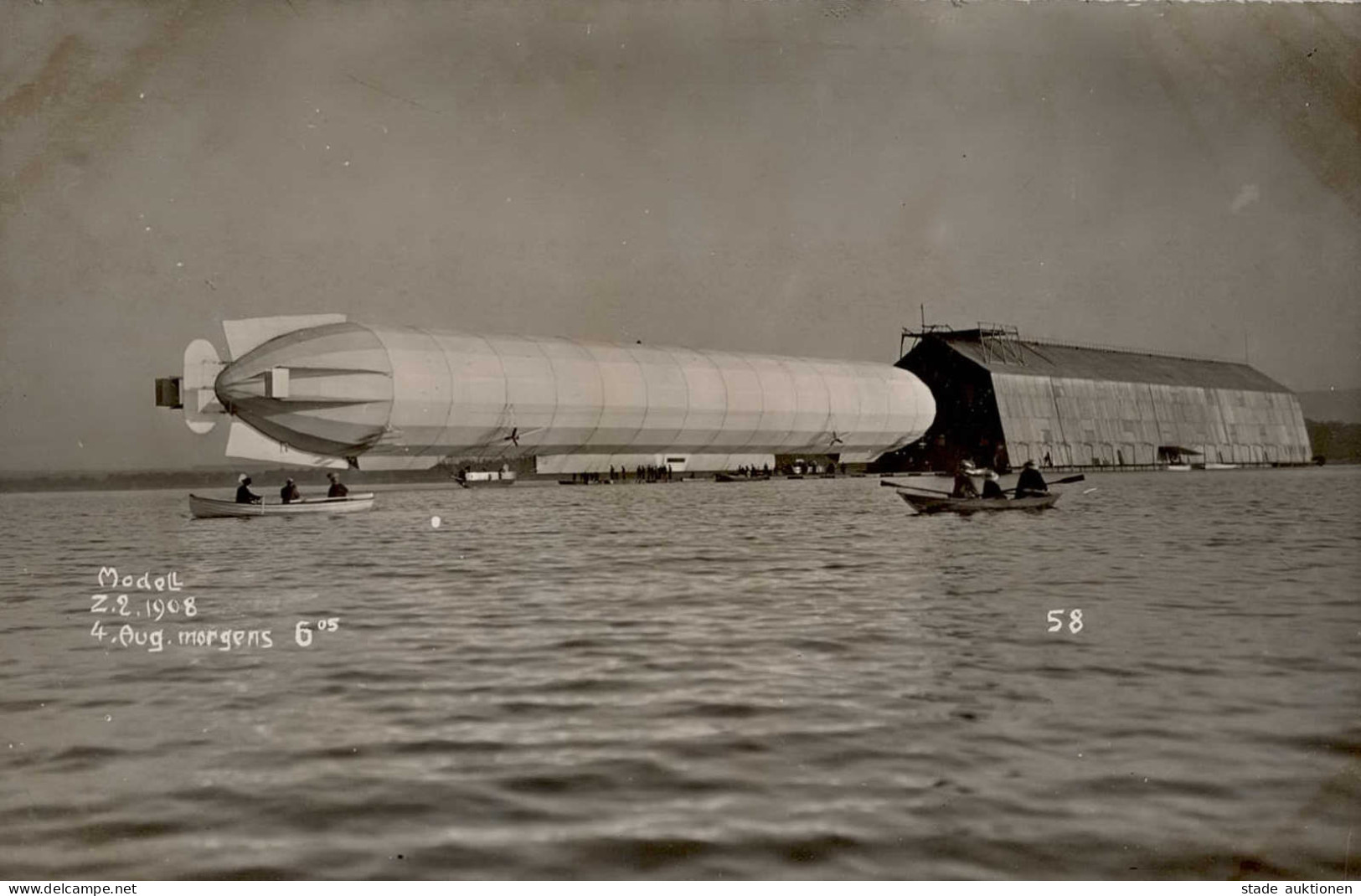 Zeppelin Antritt Der Dauerfahrt Des Z.II 4.08.1908 Rückseite Gestpl. Hacker (Luftschiffkapitän) Foto-AK I-II Dirigeable - Dirigeables