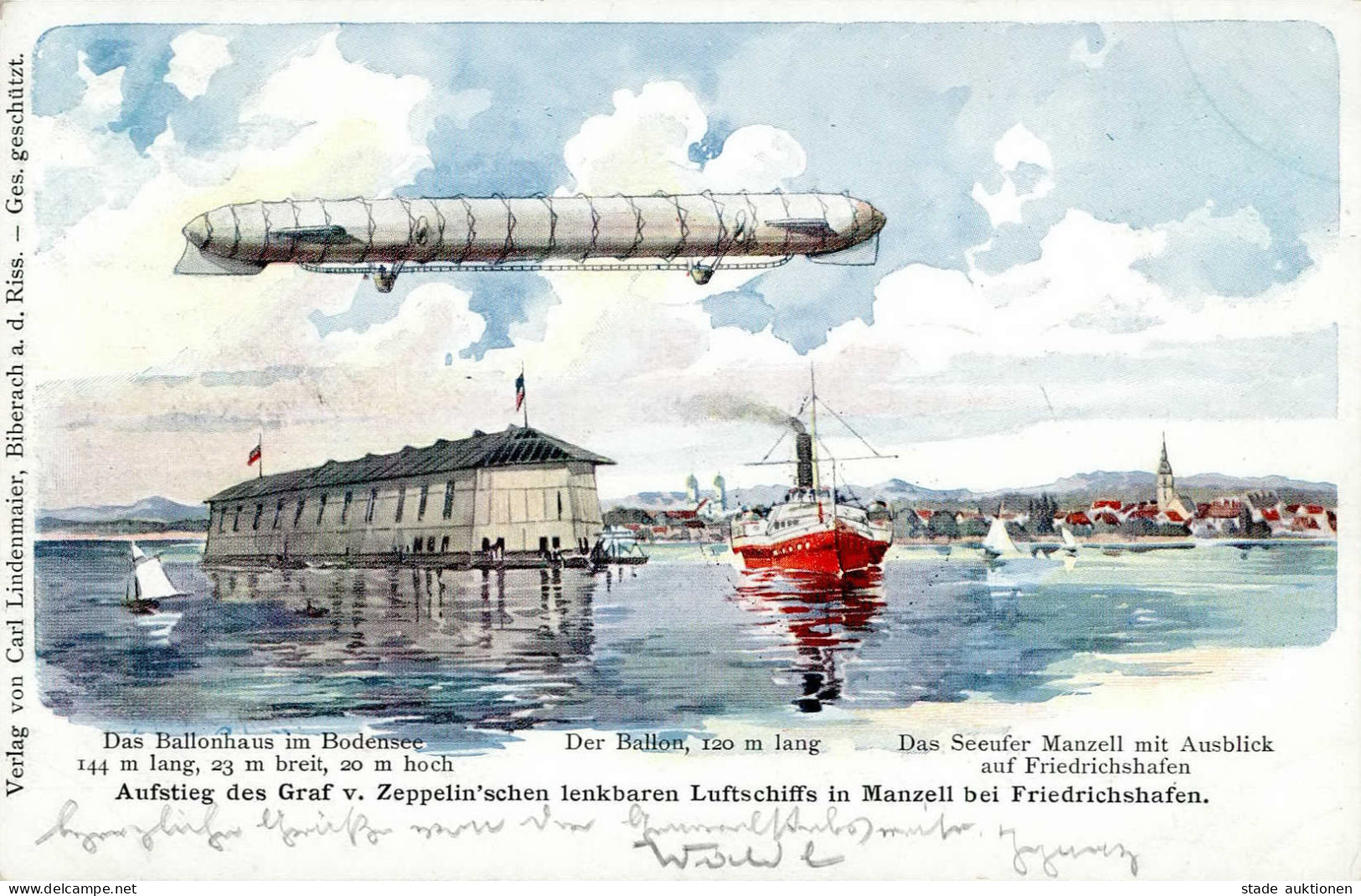 Zeppelin Friedrichhafen Ballonhaus Im Bodensee I-II Dirigeable - Luchtschepen