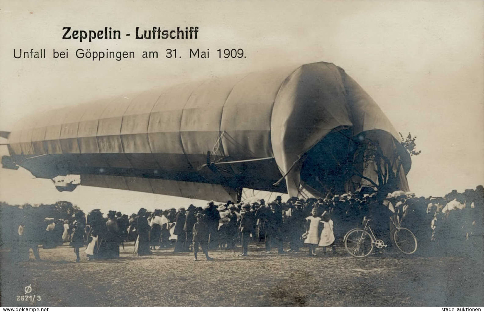 Zeppelin Göppingen Unfall Zeppelin-Luftschiff 1909 I-II Dirigeable - Dirigibili