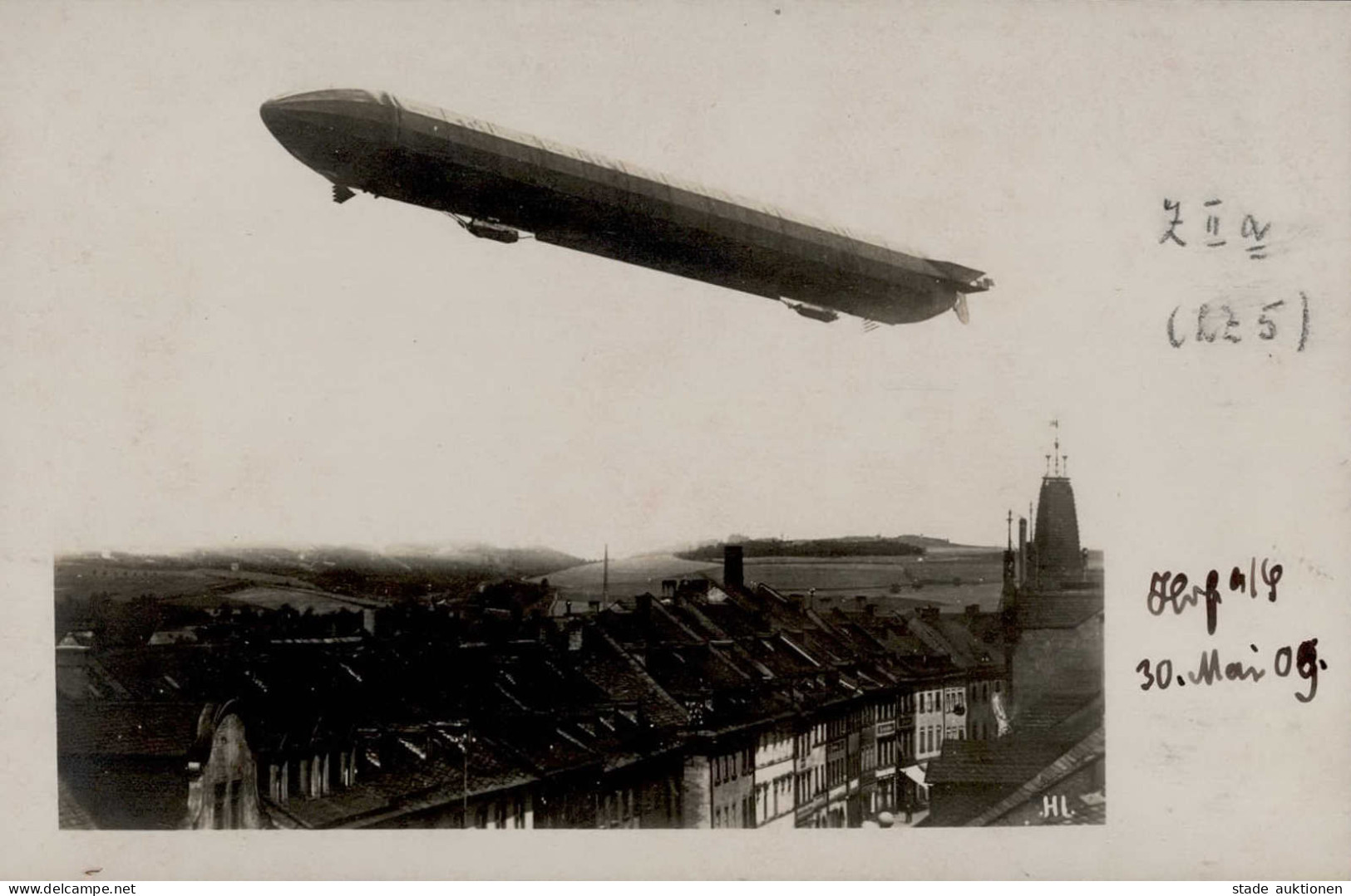 Zeppelin Hof A.S. Z.II 30.05.1909 Rückseite Gestpl. Hacker (Luftschiffkapitän) Foto-AK I-II Dirigeable - Aeronaves