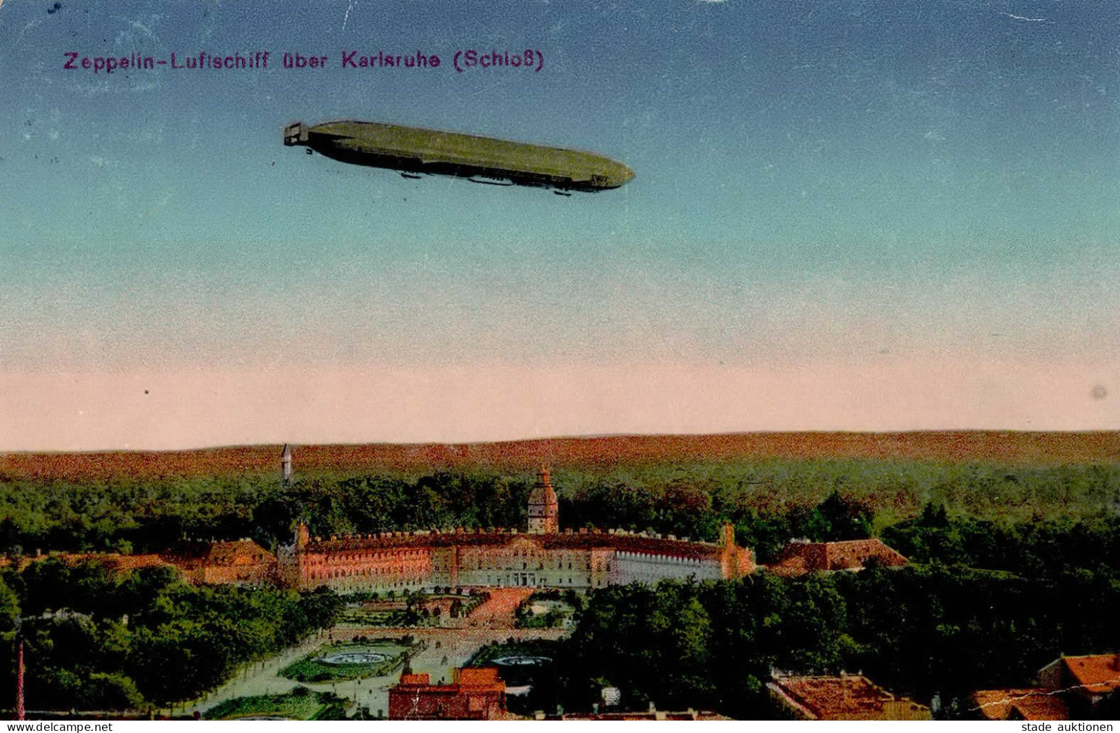 Zeppelin Karlsruhe Luftschiff über Dem Schloß II (Ecken U. Kanten Bestossen) Dirigeable - Dirigeables