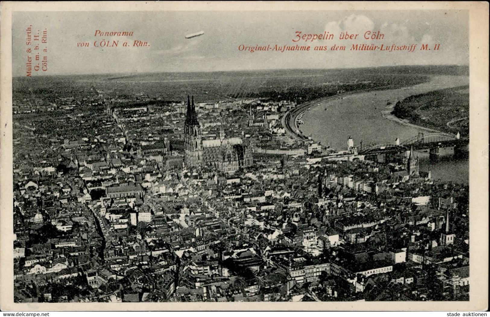 Zeppelin Köln Aufnahme Aus Dem Luftschiff M. II. (Bugspur) Dirigeable - Aeronaves