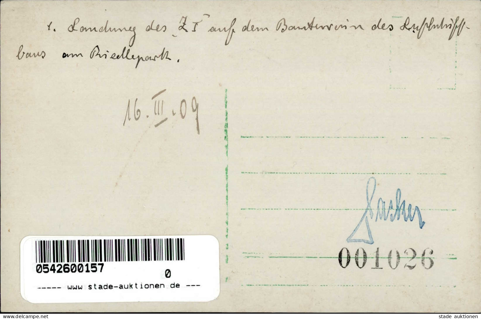 Zeppelin Landung Des Z. I. Auf Dem Bauterrain Des Luftschiffbaus Am Riedlerpark Rückseite Gestpl. Hacker (Luftschiffkapi - Luchtschepen