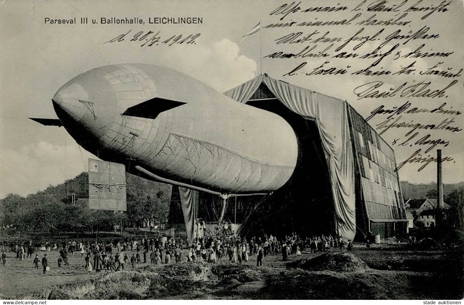 Zeppelin Leichlingen Parseval III Mit Ballonhalle I-II Dirigeable - Dirigibili