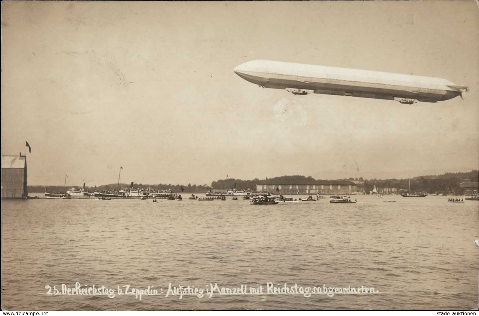 Zeppelin Manzell LZ 6 Mit Reichstagsabgeordneten 1909 I-II Dirigeable - Zeppeline