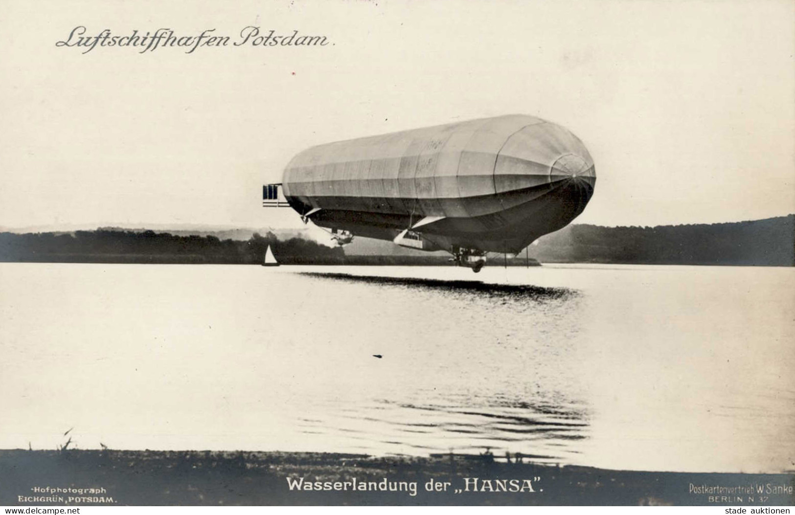 Zeppelin Potsdam Luftschiffhafen Luftschiff Hansa Sanke-Karte I-II Dirigeable - Dirigeables