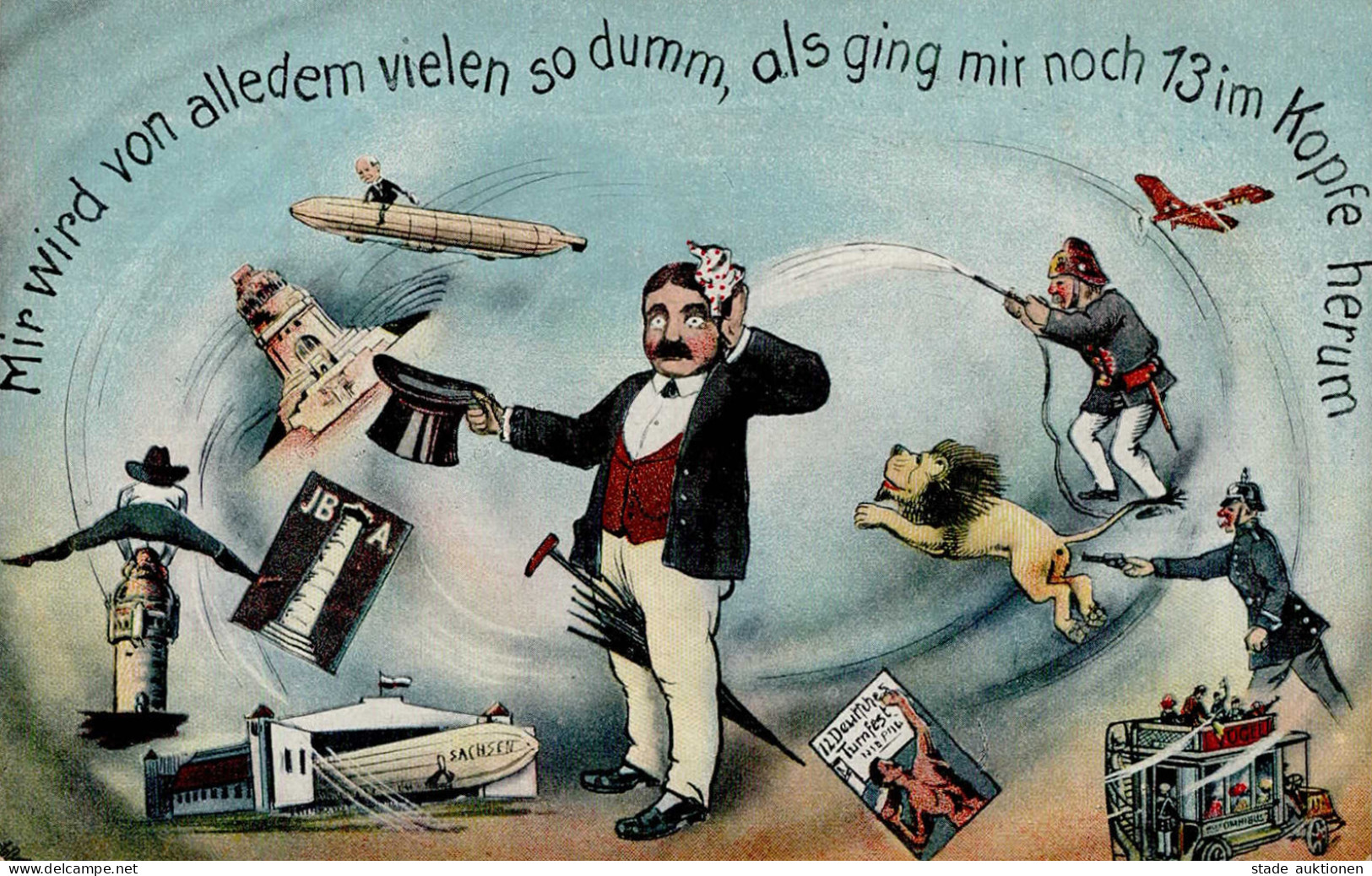 Zeppelin Sachsen Rückblick Auf 1913 I-II Dirigeable - Luchtschepen