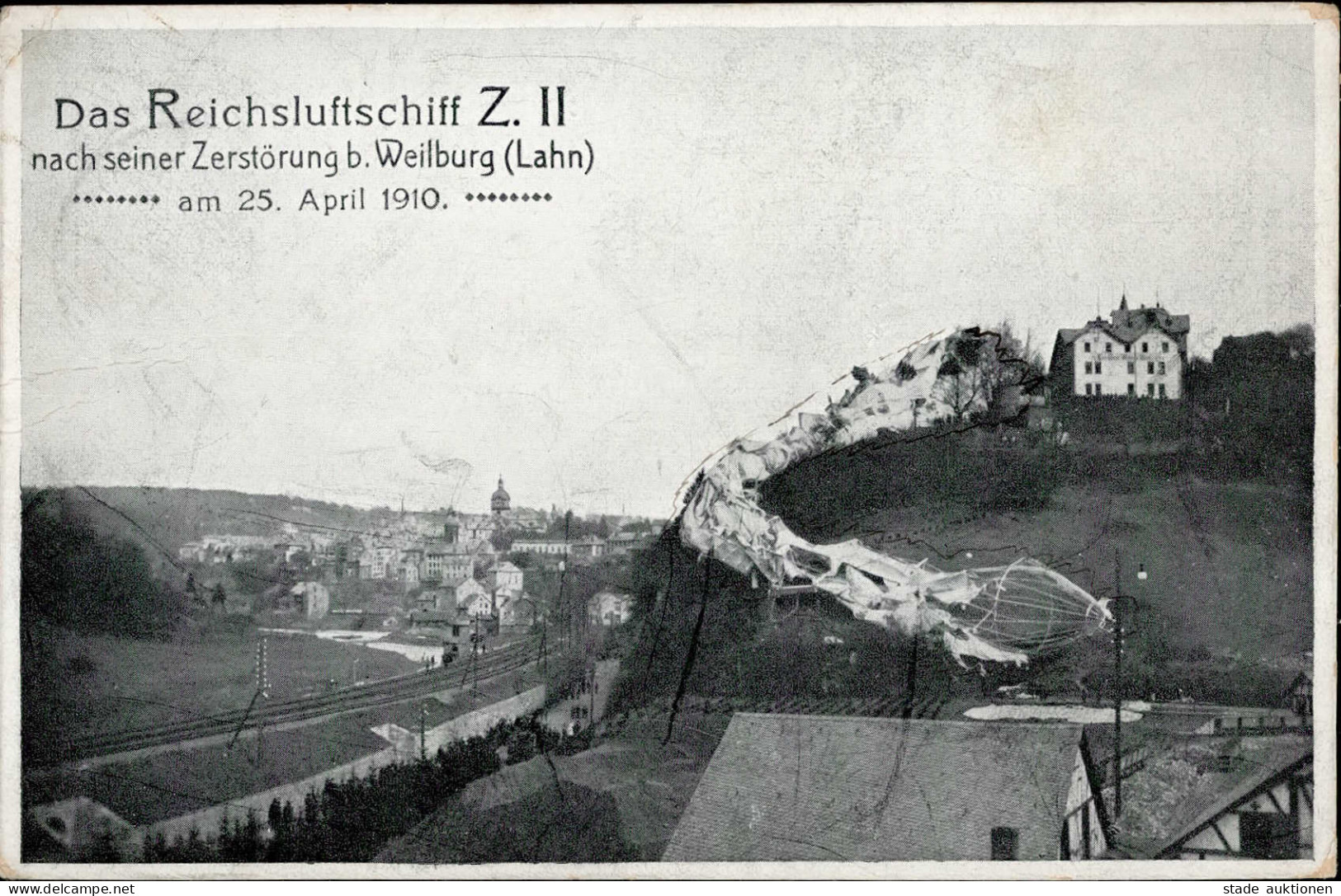 ZEPPELIN - Das REICHSLUFTSCHIFF Z.II Nach Seiner Zerstörung Bei WEILBURG 25.4.1910 I-II - Dirigeables